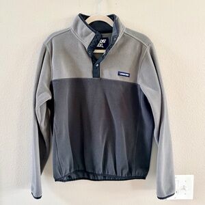 Men’s Medium Lands' End Two Tone Gray Fleece Jacket